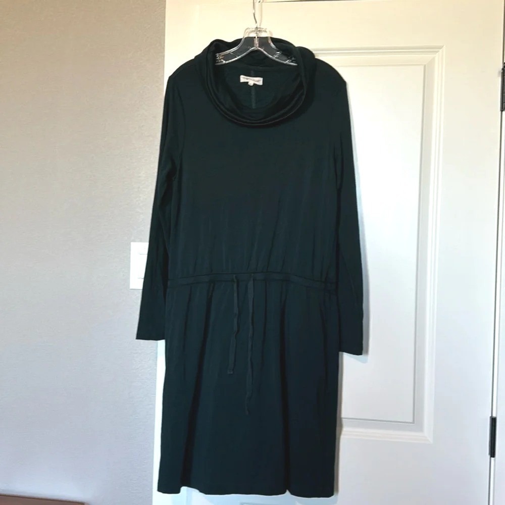 GREY by LOFT Cowl Neck Long Sleeve Drawstring Waist Midi Dress Women's Large